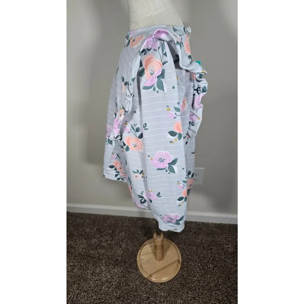 Bailey Lane Floral French Terry Pull Over and Skirt Set Size M 8 - 10